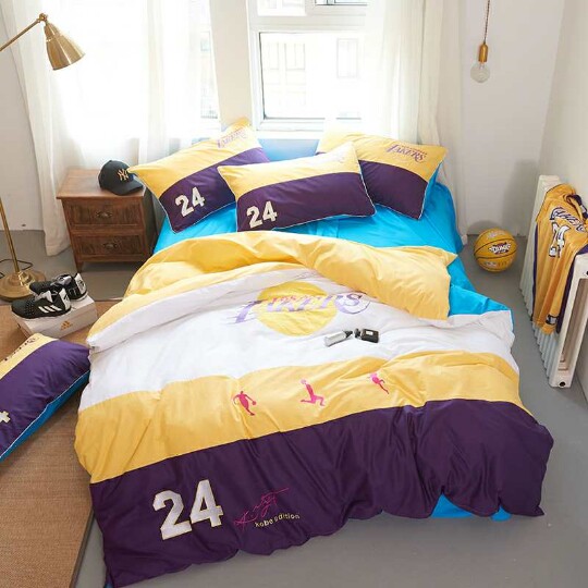 美式篮球洛杉矶湖人队科比全棉绣花被套足球四件套球迷床单款套件|ruв категории постельные принадлежности, кровать новобрачных/четыре члена рукав/Несколько членов рукав - от Buy2taobao.com для оказания профессиональной услуги покупки агента Taobao