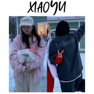 【八奶摇粒绒外套】韩风八家立领拉链双面摇粒绒保暖外套宽松冬