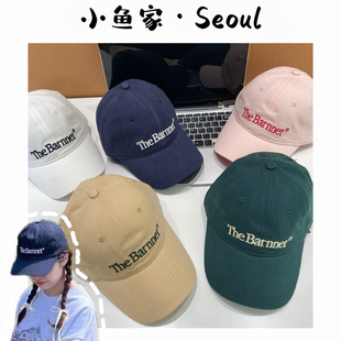 barn 韩the et刺绣字母棒球帽鸭舌帽显脸小大帽檐 字母棒球帽