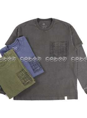 折扣 MADNESS WASHED LAYERED TEE 水洗长袖假两件口袋T恤 余文乐