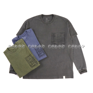 LAYERED WASHED TEE 水洗长袖 余文乐 折扣 假两件口袋T恤 MADNESS