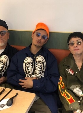 日产荧光绿橙冷帽余文乐针织帽