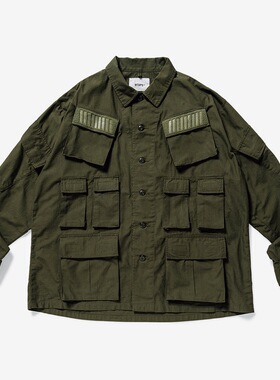 现货 WTAPS MODULAR LS 01 / SHIRT COTTON RIPSTOP十袋衬衫外套