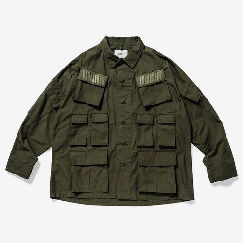现货 WTAPS MODULAR LS 01 / SHIRT COTTON RIPSTOP十袋衬衫外套