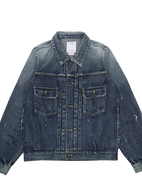 现货 VISVIM SS 101 JKT JUMBO DAMAGED 18AW 泼墨水洗牛仔夹克