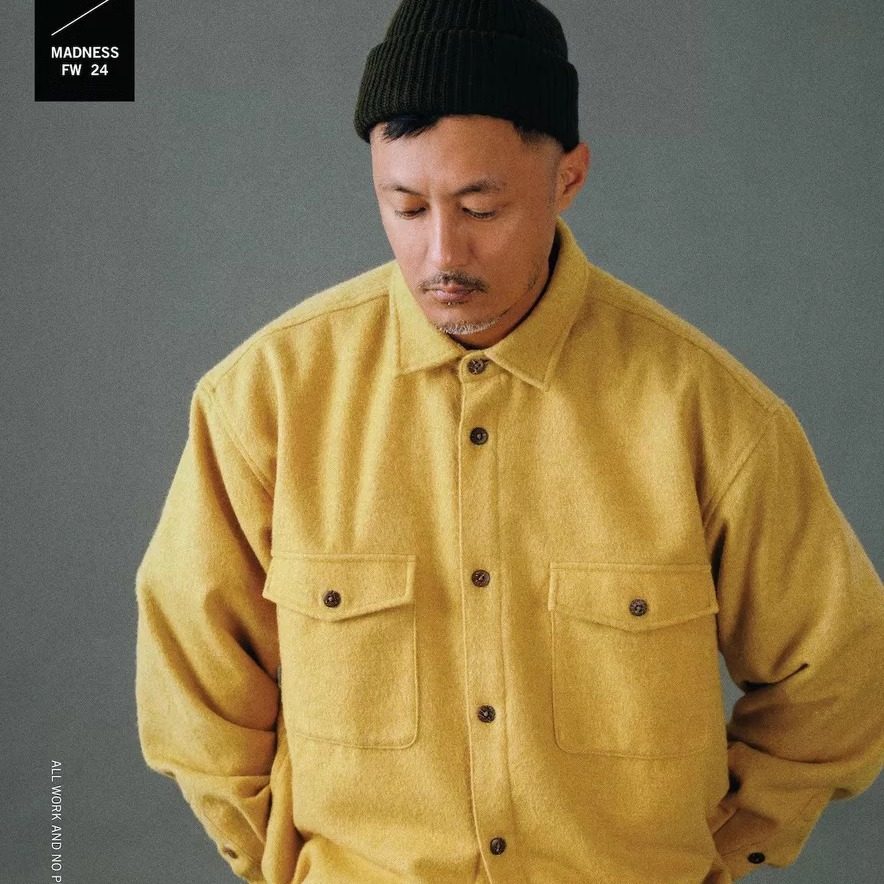 MADNESS RETRO WOOL MIX OVERSHIRT 24AW 日本面料混纺衬衫余文乐