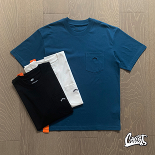 22SS TEE POCKET 余文乐 T恤 纯色上衣 橙标刺绣口袋短袖 MADNESS