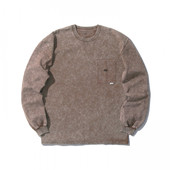 雪花水洗重磅长袖 折扣 T恤刺绣口袋男 POCKET TEE MADNESS WASHED