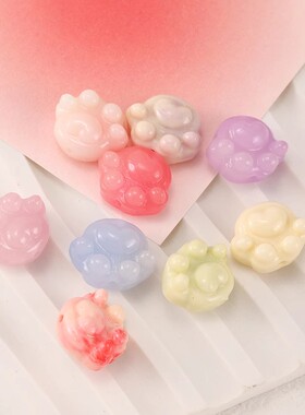 奶呼呼日系天然贝壳粉压猫爪串珠