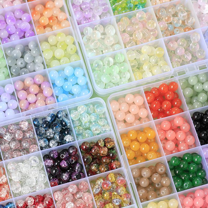 手工串珠DIY玻璃盒装百搭