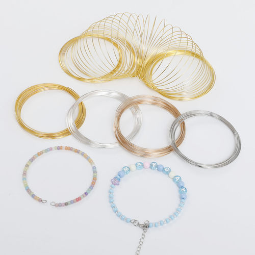 保色记忆钢丝手镯圈串珠材料