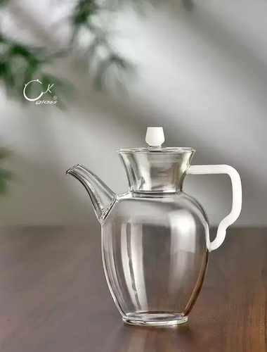 Chikao奇高耐热玻璃新款绿茶壶带盖公杯新中式茶饮具茶壶执壶加厚
