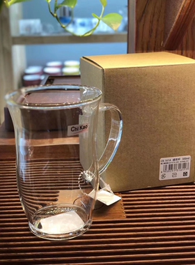 Chikao奇高CK161A绿茶杯高硼硅耐热玻璃带把手加厚茶楼泡茶办公杯