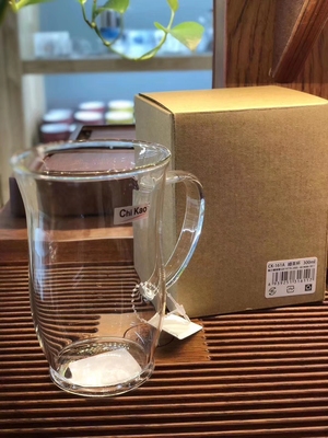 Chikao奇高CK161A绿茶杯高硼硅耐热玻璃带把手加厚茶楼泡茶办公杯