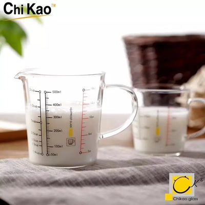刻度牛奶杯微波炉烘焙耐热玻璃