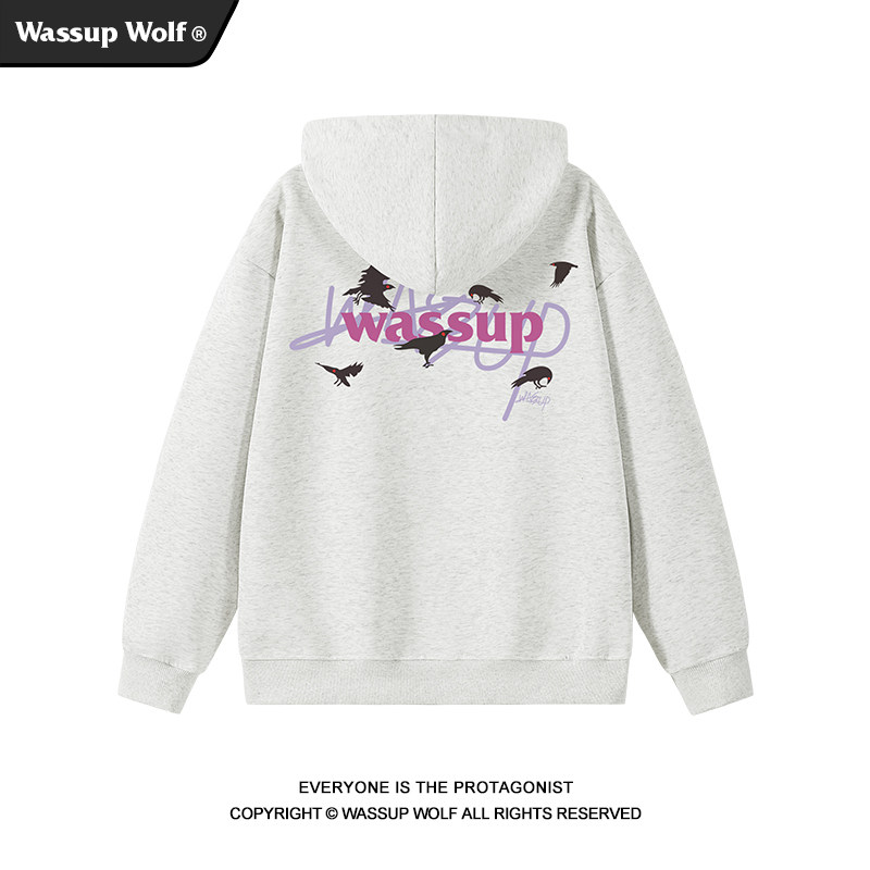 wassupwolf美式重磅卫衣