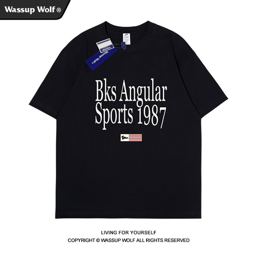 wassupwolf重磅纯棉短袖