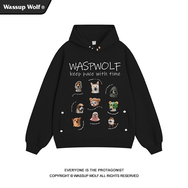 wassupwolf美式重磅卫衣