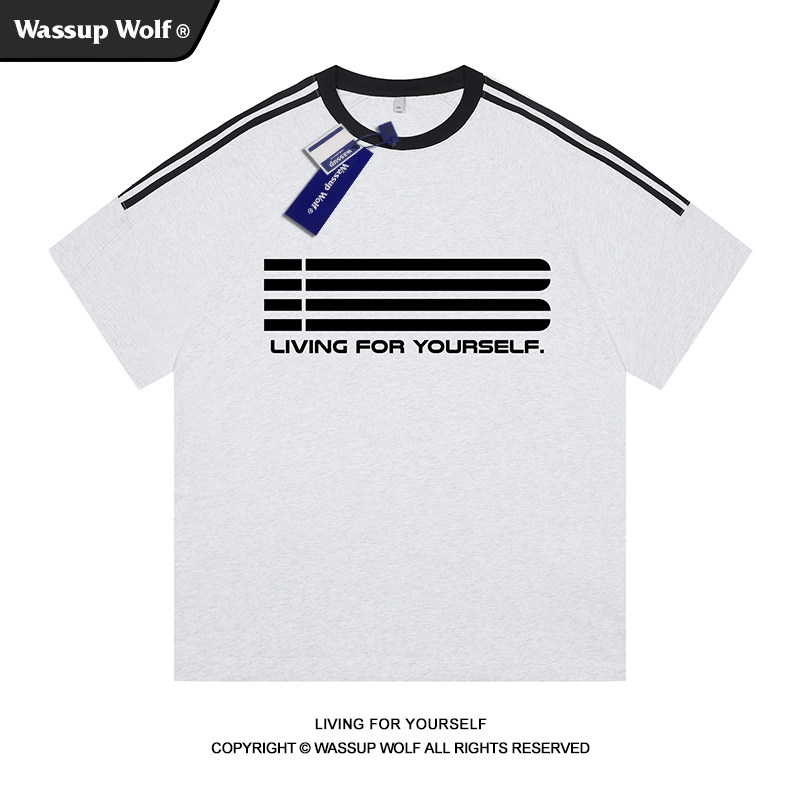 wassupwolf重磅纯棉短袖