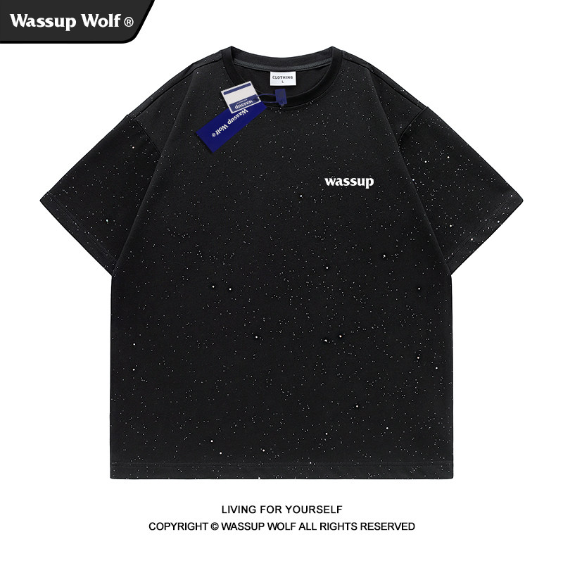 wassupwolf重磅纯棉短袖