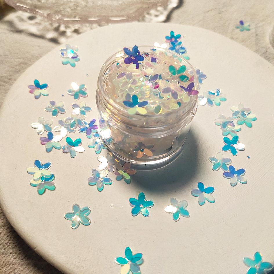 透明人鱼鳞片junkjournal小贝壳亮片古风鲛人妆眼部饰品手工diy