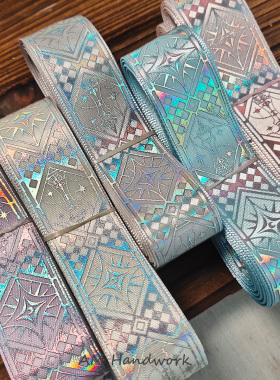 西洋棋盘格幻彩缎带junkjournal手工diy包扎丝带花边装饰痛包吧唧
