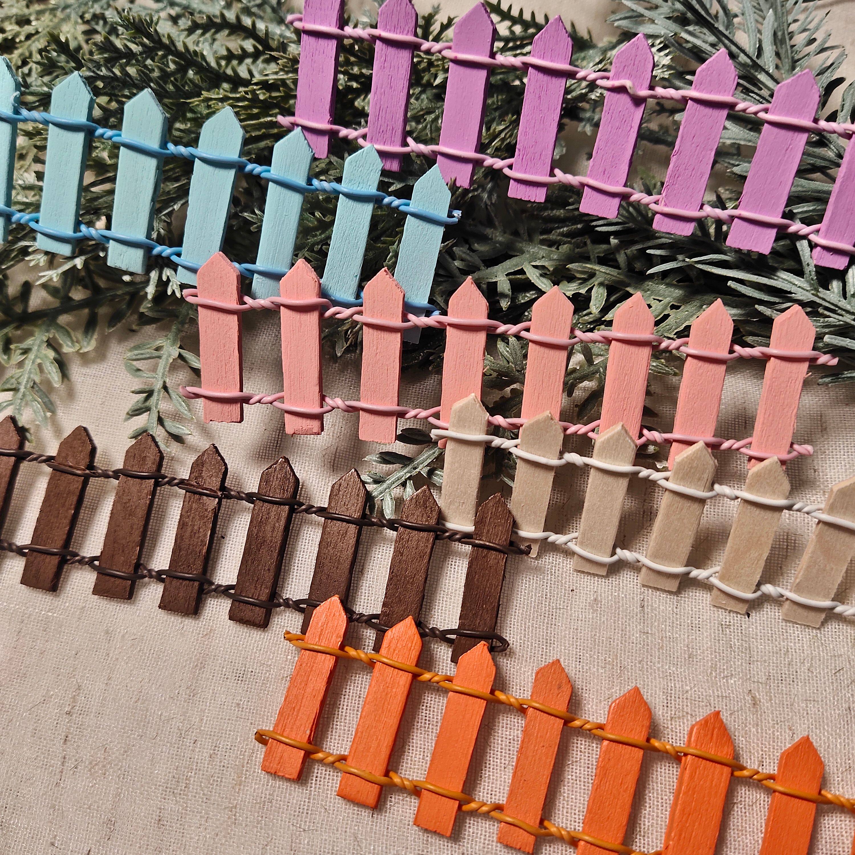 多肉木质小栅栏 彩色迷你栅栏复古手账装饰造景素材配件小摆件diy