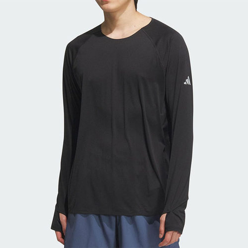 Adidas阿迪达斯男子跑步运动训练速干上衣圆领宽松长袖T恤JY6985