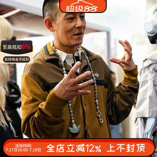 adidas三叶草CLOT陈冠希联名男女复古翻领拼色休闲运动外套IY8664