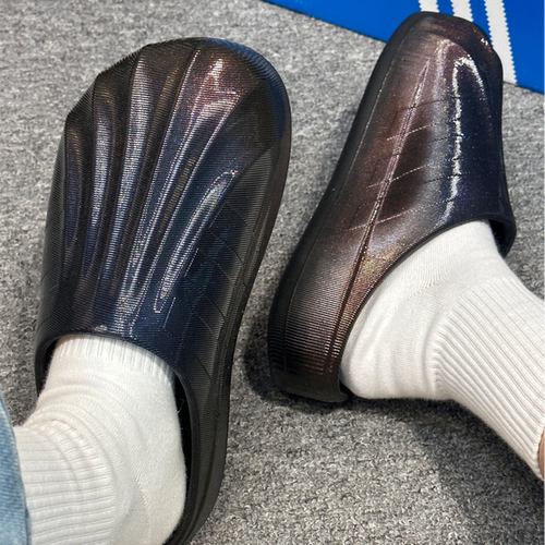 Adidas三叶草男女款休闲运动炫酷渐变包头穆勒鞋贝壳头拖鞋KJ0989