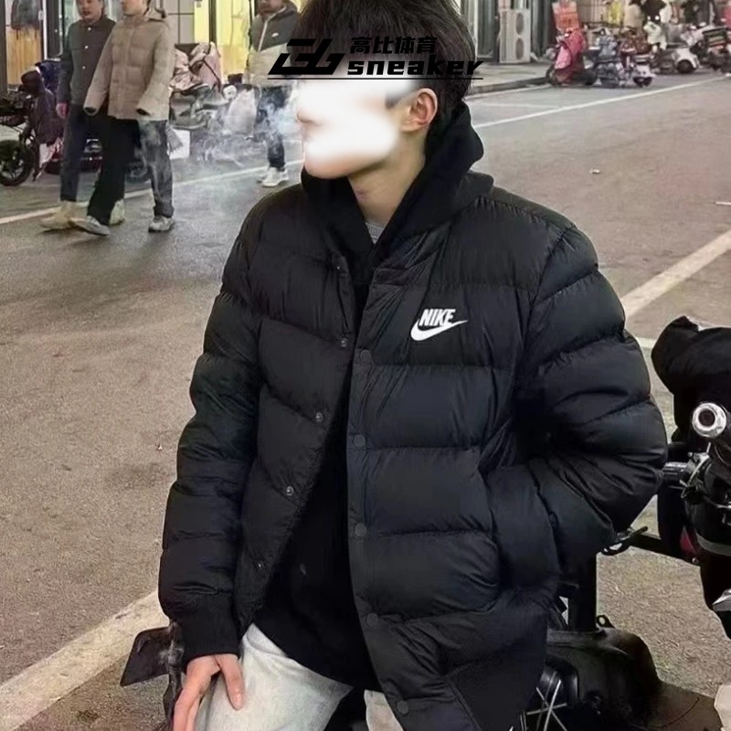 NIKE耐克男子冬季立领运动休闲保暖短款夹克外套羽绒服IB4499-010