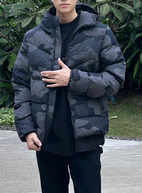 耐克/NIKE男子运动休闲防风保暖连帽迷彩棉服外套 DQ4936