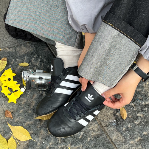 阿迪达斯三叶草Taekwondo男女跆拳道黑色低帮复古休闲鞋JS1193