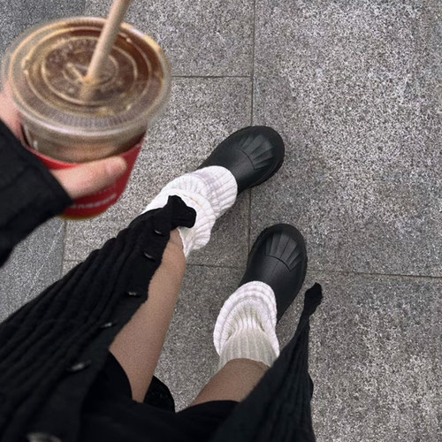 adidas阿迪达斯高筒雨鞋男女三叶草高帮厚底贝壳头防水雨靴IG3029