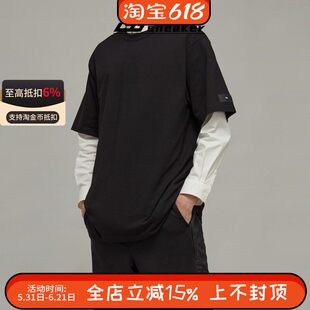 阿迪达斯Y-3袖标LOGO经典复古运动休闲宽松透气短袖T恤H63020