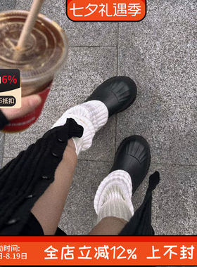 adidas阿迪达斯高筒雨鞋男女三叶草高帮厚底贝壳头防水雨靴IG3029