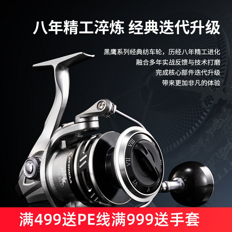 伊酷达黑鹰三代EBH海钓纺车轮4000-6000远投路亚船钓轮放流底钓轮