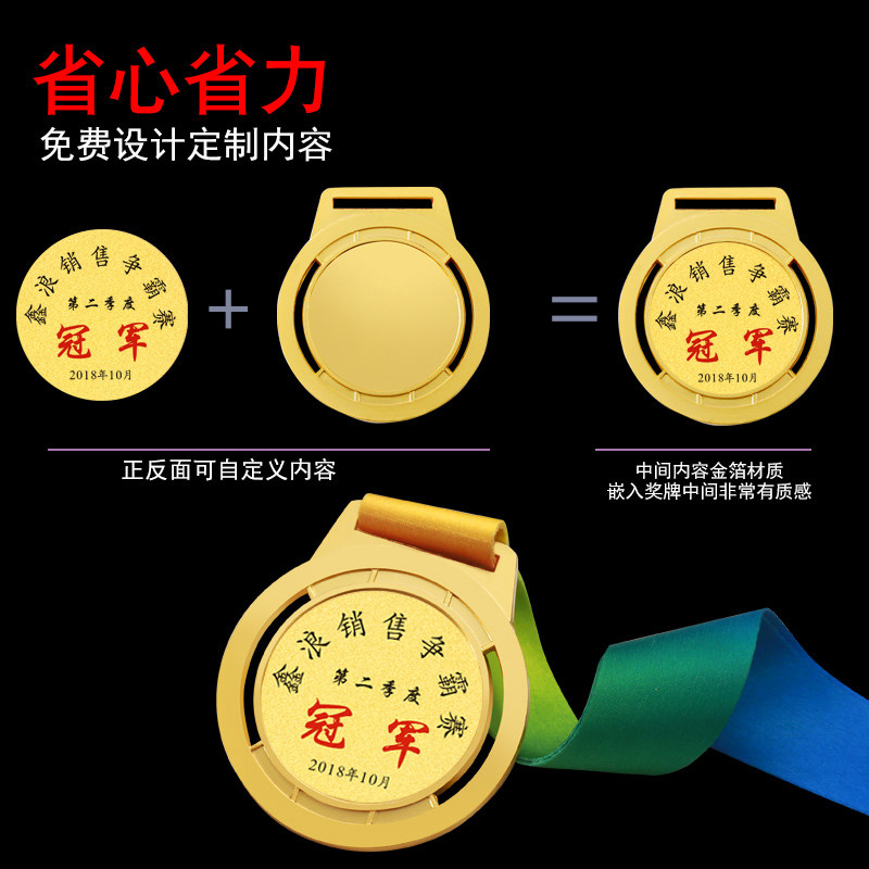 金银铜奖牌定制体育金属挂牌奖章奖牌定做足球比赛运动会颁奖奖品