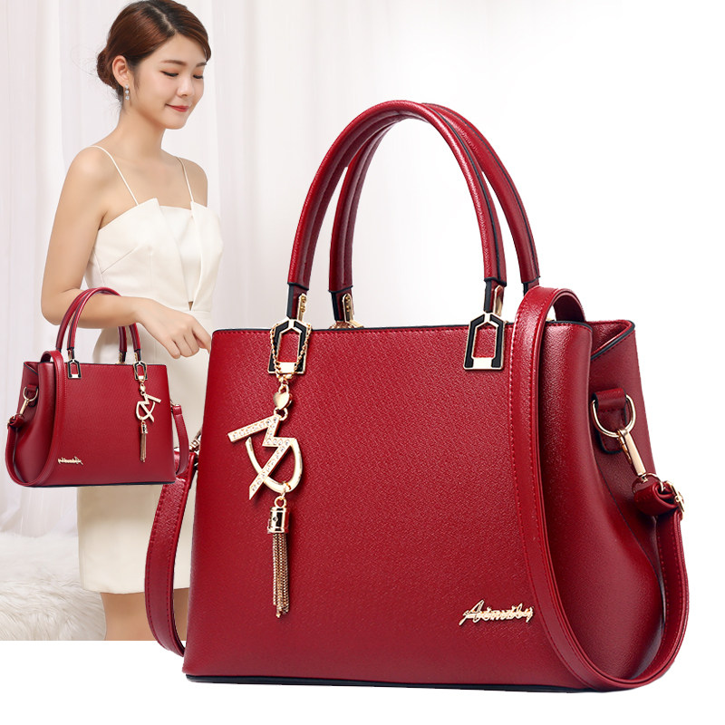 红色百搭大气结婚用女包大容量手提包婚礼喜婆婆妈妈包时尚新娘包