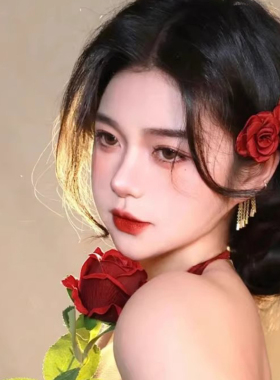 法式复古红玫瑰发夹女