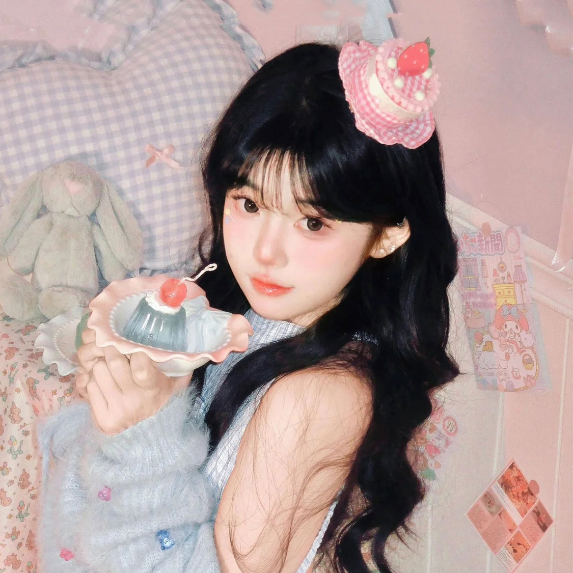 甜美生日小蛋糕草莓发夹粉色