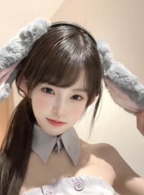 可爱垂耳兔子耳朵发箍游乐园卡通拍照cos毛绒头箍女角色扮演发饰