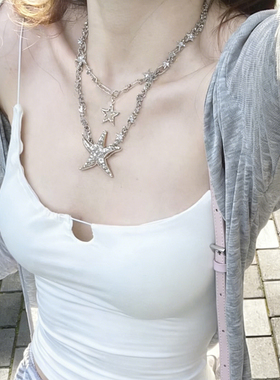 千禧辣妹双层海星项链女