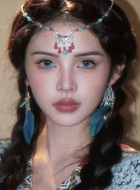 藏族额头链复古民族风流苏眉心坠饰品云南丽江旅游头饰异域风发饰