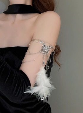 羽毛臂环手镯女小众设计感性感