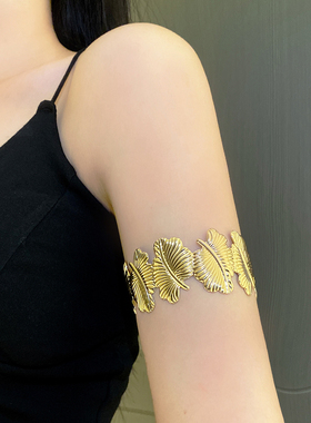 金属树叶臂镯手镯高级感轻奢臂环