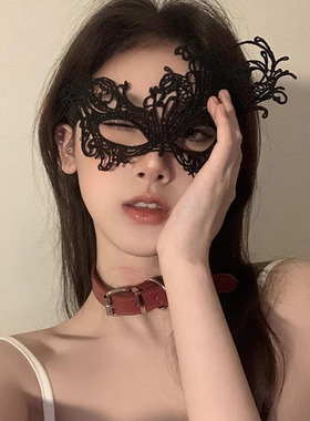 舞会面具半脸万圣节道具儿童黑色公主定型学生禁欲系蕾丝眼罩女