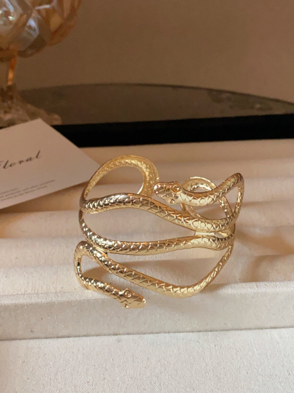 EUROPEAN AND AMERICAN DARK WIND METAL SNAKE OPEN BRACELET FEMALE SWEET COOL HOT GIRL GOLD ARMBAND PUNK EXAGGERATED PERSONALITY BRACELET