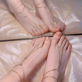 纯欲辣妹脚链女性感链条小众设计高级感足链敦煌民族风COS脚背链