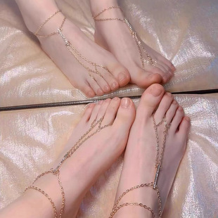 纯欲辣妹脚链女性感链条小众设计高级感足链敦煌民族风COS脚背链